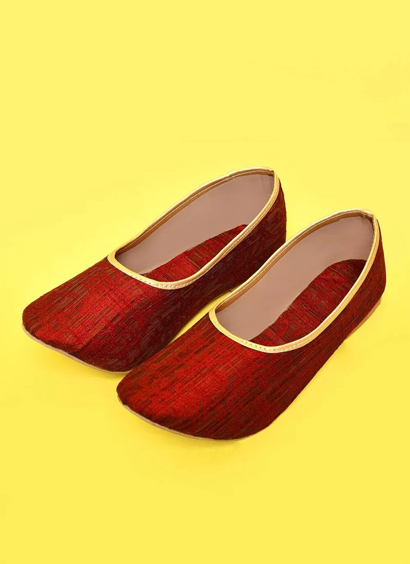 Red Silk Juti For Women 