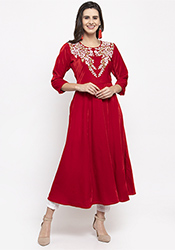 stylish velvet kurtis online