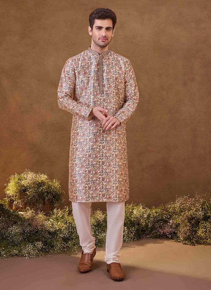 Refined Multicolour Digital Sequence Party Wear Kurta Pyjama Set Festive Wear