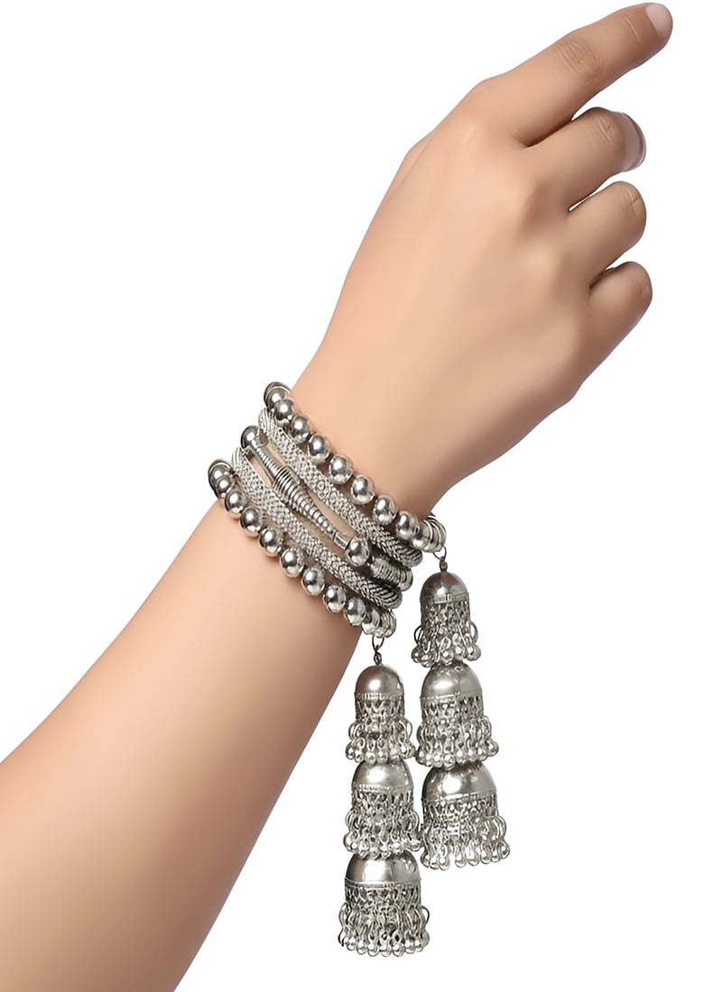 Refined Silver Oxidised Bangle After Six Wear