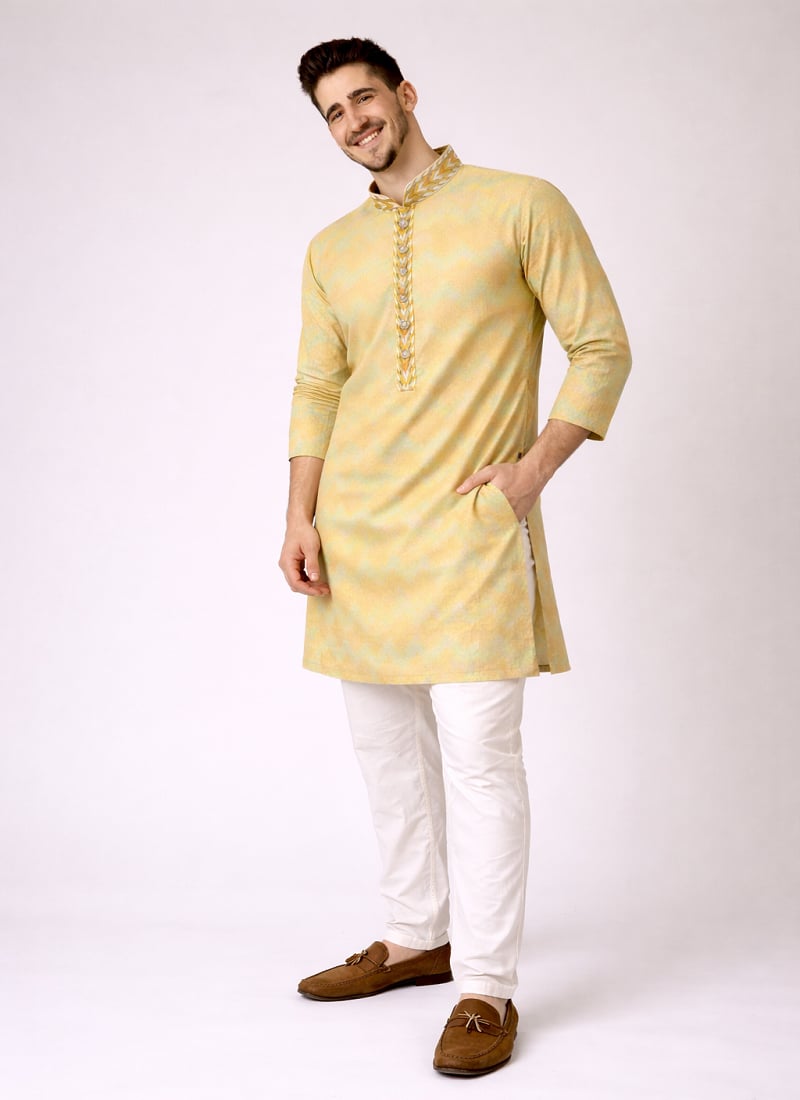 Regal Beige Jacquard Silk Jacquard Kurta Pyjama Festive Wear