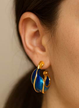 Regal Blue Polished Hoops