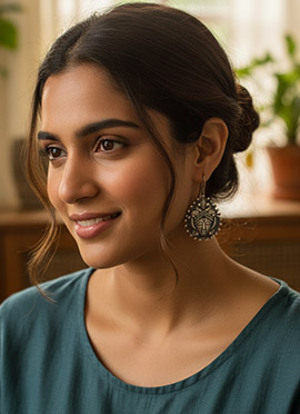 Regal Charm Silver Drop Earrings