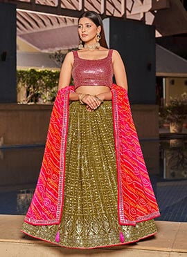 Regal Georgette Embroidered Zari Umbrella Lehenga