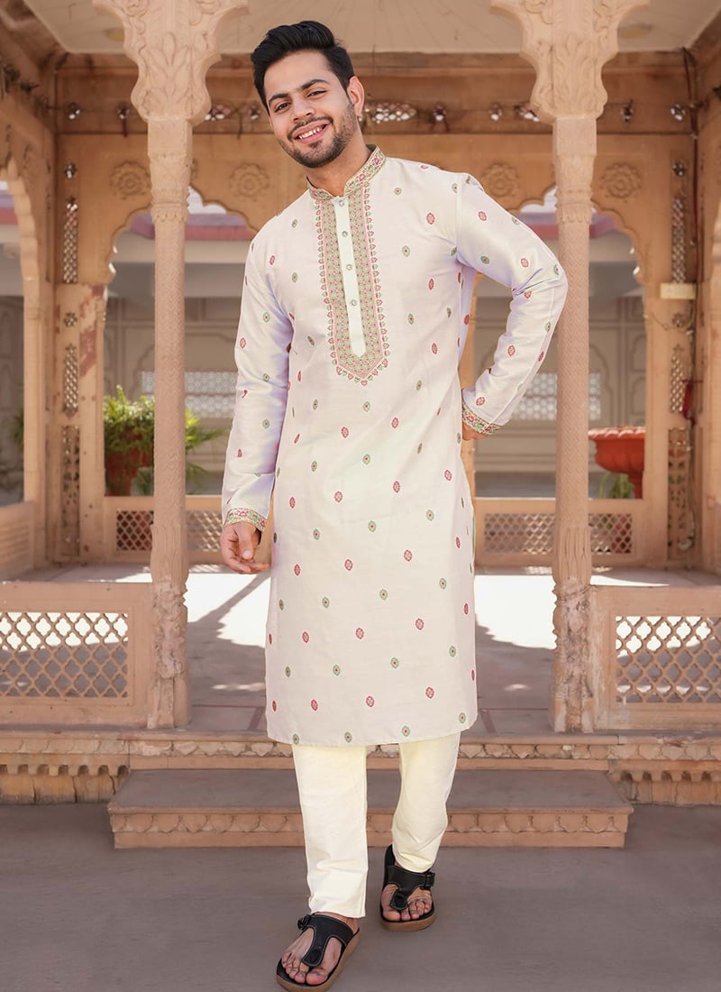 Regal Grey Viscose Jacquard Designer Kurta Pyjama Set Festive Wear
