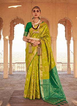 Regal Mustard Silk Zari Saree