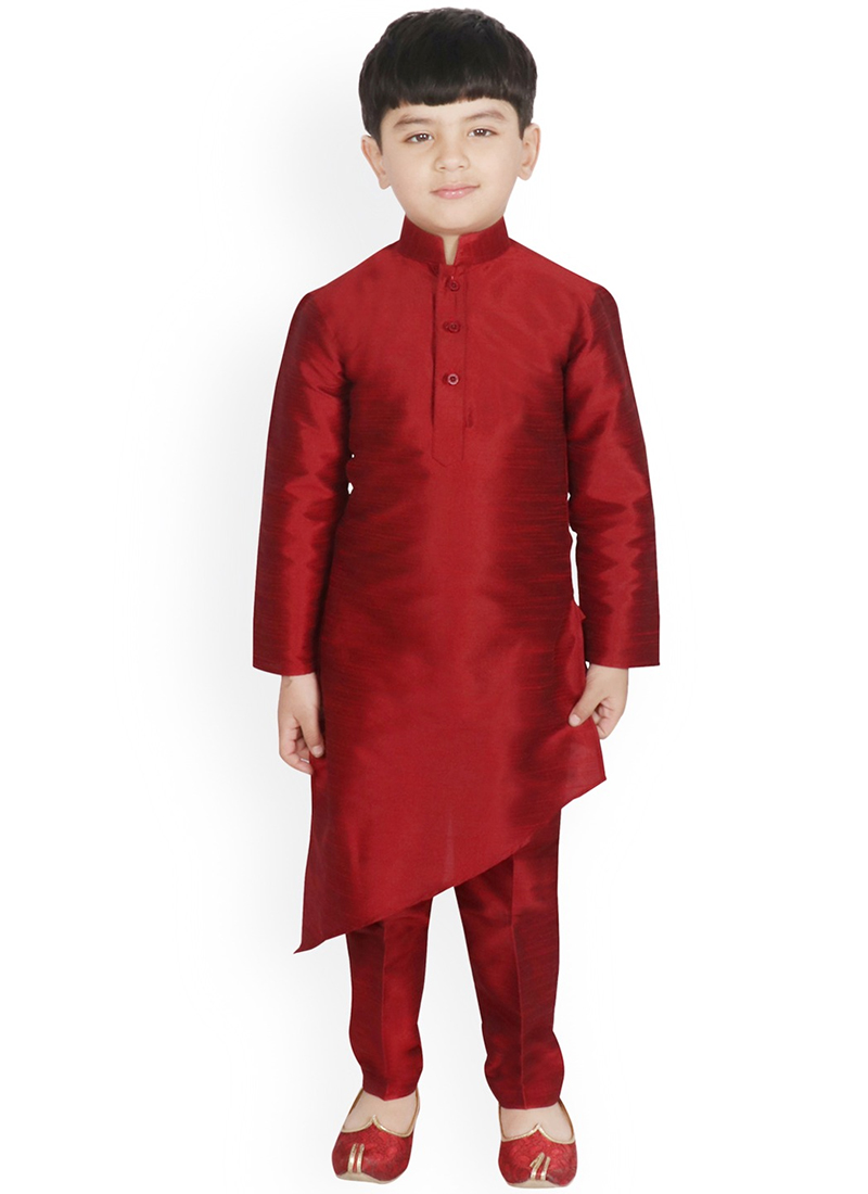 Regal Silk Dupion Kids Boys Kurta Pyjama Party Wear