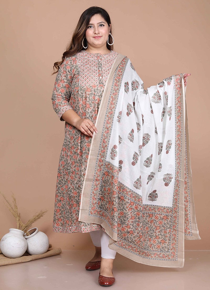 Resplendent Blended Cotton Printed Anarkali Suit After Six Wear