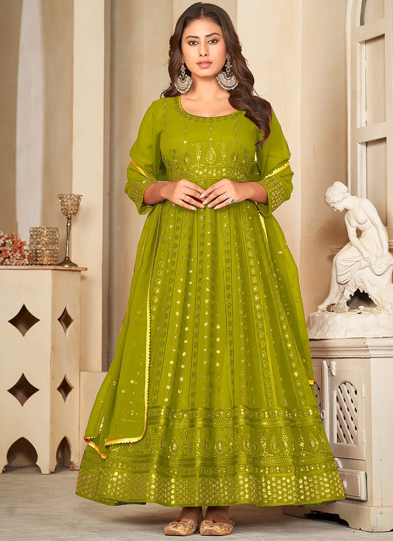 Resplendent Georgette Embroidered Anarkali Suit Party Wear