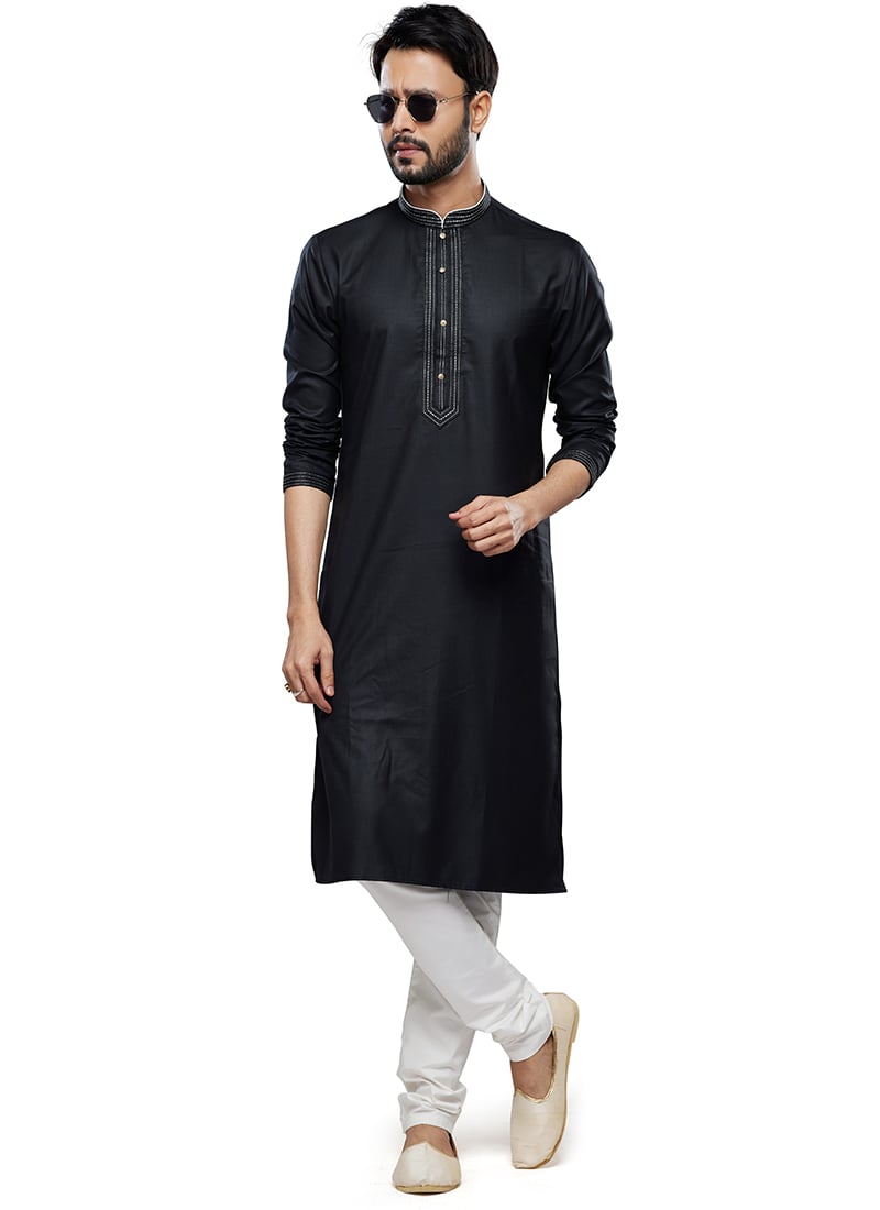 Resplendent Silk Kurta Pyjama Party Wear