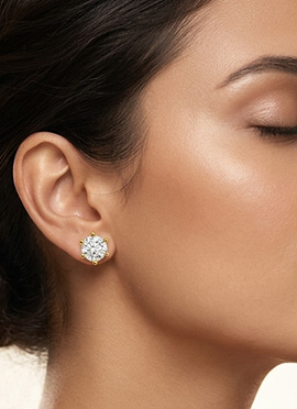 Rose Gold 925 Sterling Silver Stud Earrings With Premium Moissanite Accents