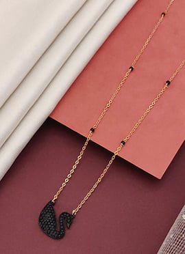 Rose Gold Beads And Stone Classic Mangalsutra