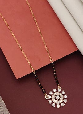 Rose Gold Beads And Stone Classic Mangalsutra
