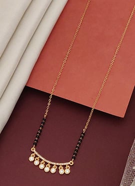 Rose Gold Beads And Stone Contemporary Mangalsutra