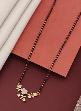 Rose Gold Beads And Stone Festive Mangalsutra
