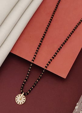 Rose Gold Beads And Stone Floral Vine Drop Mangalsutra