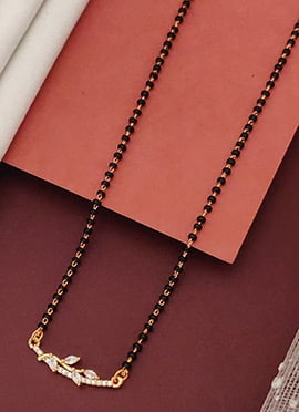 Rose Gold Beads And Stone Mangalsutra