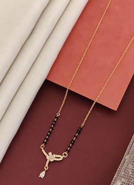 Rose Gold Beads And Stone Mangalsutra