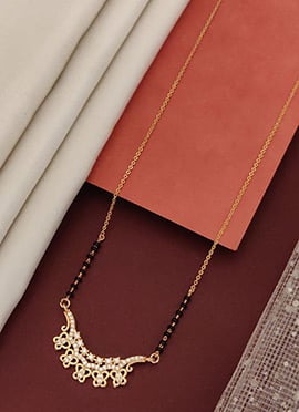 Rose Gold Beads And Stone Mangalsutra