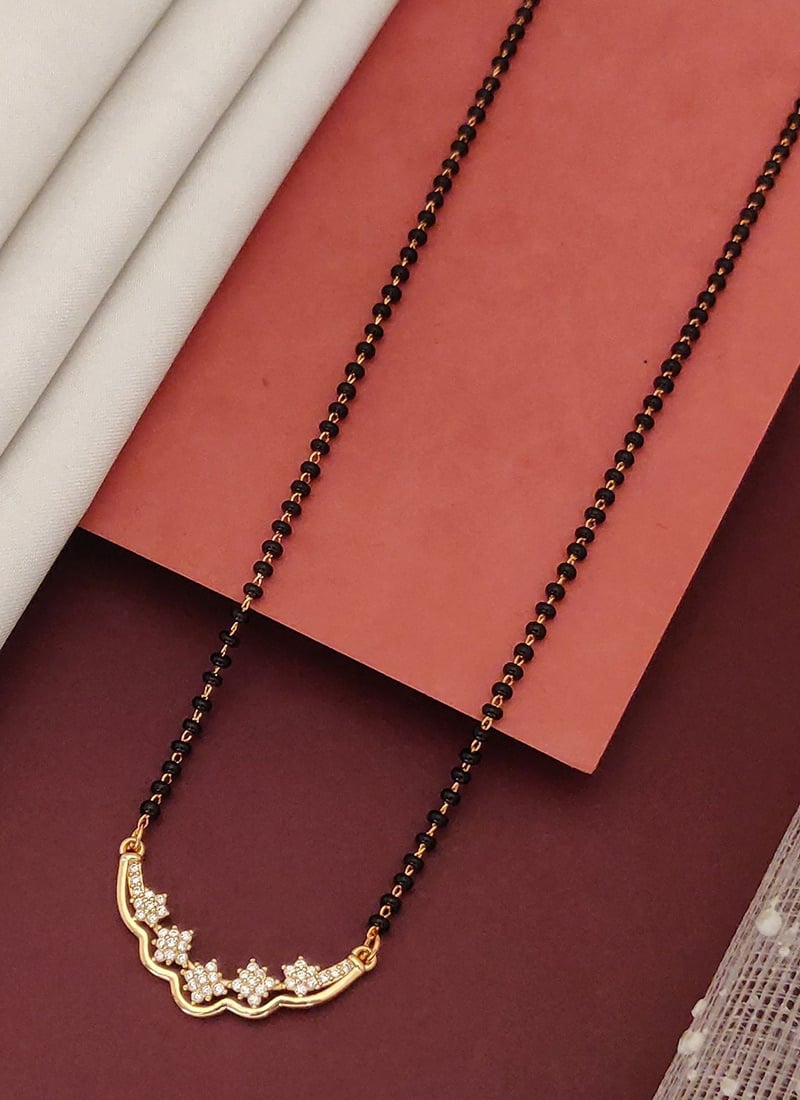 Rose Gold Beads And Stone Party Wear Mangalsutra Festive Wear