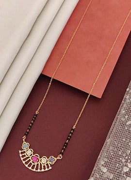 Rose Gold Beads And Stone Statement Mangalsutra