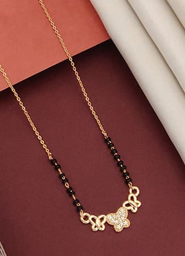 Rose Gold Beads And Stones Mangalsutra