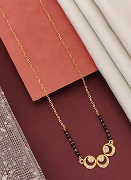 Rose Gold Circular Trio  Beads And Stones Mangalsutra