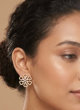 Rose Gold Fashion 925 Sterling Silver Moissanite Stud Earrings