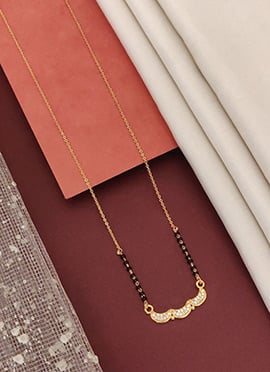 Rose Gold Floral Cluster  Beads And Stones Mangalsutra