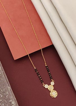 Rose Gold Floral Drop  Beads And Stones Mangalsutra
