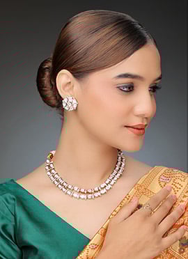 Rose Gold Kundan And Stone Work Choker