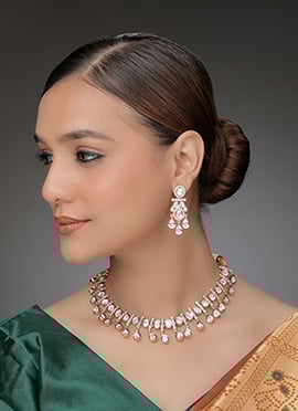 Rose Gold Kundan And Stone Work Choker