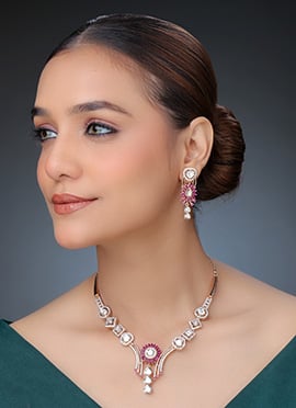 Rose Gold Kundan And Stone Work Choker