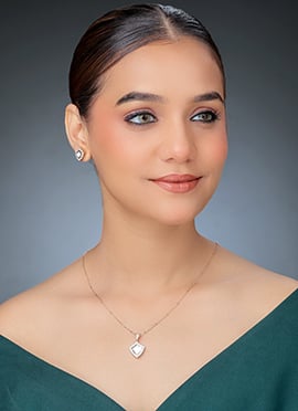 Rose Gold Kundan And Stone Work Pendent Set