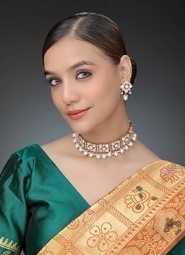 Rose Gold Kundan Moti And Stone Work Choker