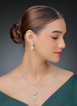 Rose Gold Kundan Work Pendent Set