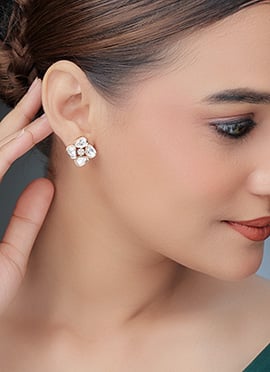 Rose Gold Kundan Work Studs