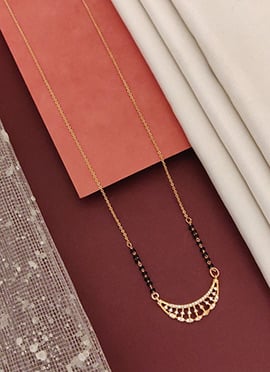 Rose Gold Layered Arc Beads And Stones Mangalsutra