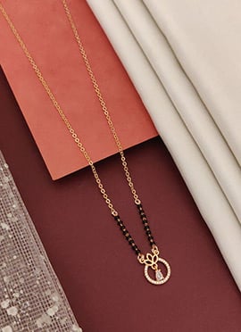 Rose Gold Lotus Drop  Beads And Stones Mangalsutra