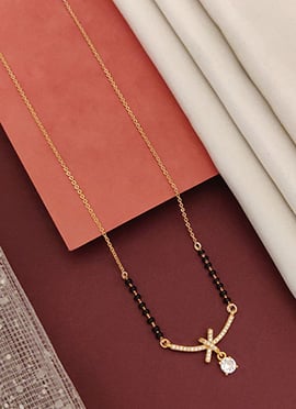 Rose Gold Star Drop Beads And Stones Mangalsutra