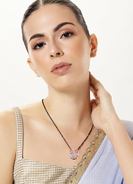Rose Gold Stone And Beads Mangalsutra