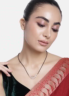 Rose Gold Stone And Beads Mangalsutra