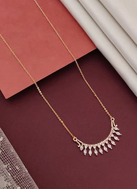 Rose Gold Stone Pendant Chain For Women