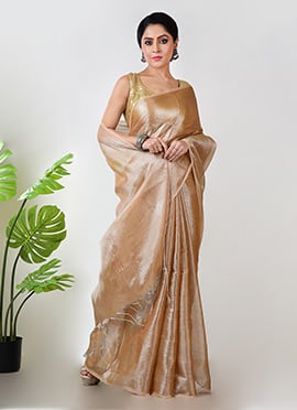 Rose Gold Tissue Saree
