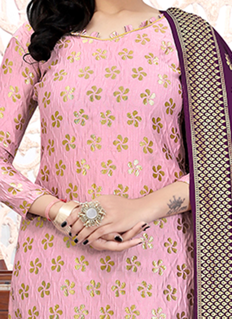 Pink Cotton Chudidar Salwar Suits
