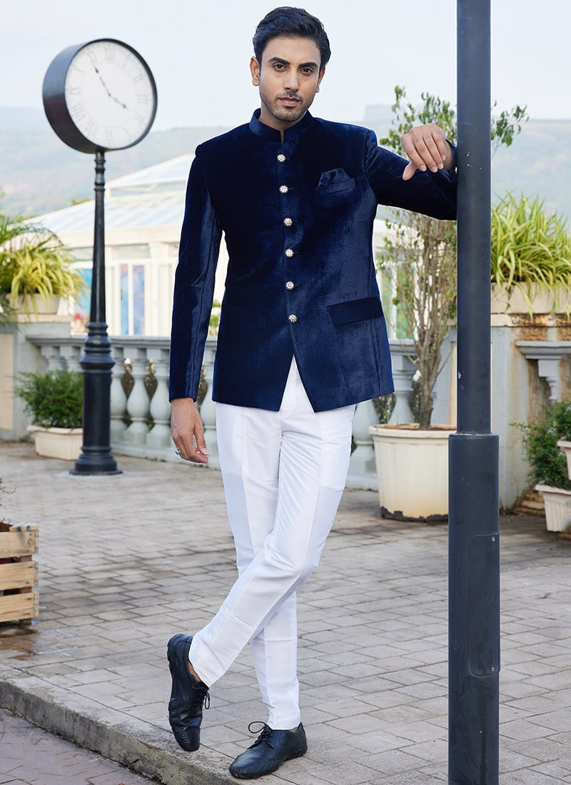Royal Blue Velvet Classic Blazers
