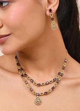 Royal Purple Stone Kundan Necklace