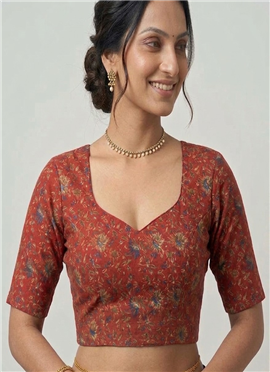 Rust Bloom Chinon Stretchable Blouse