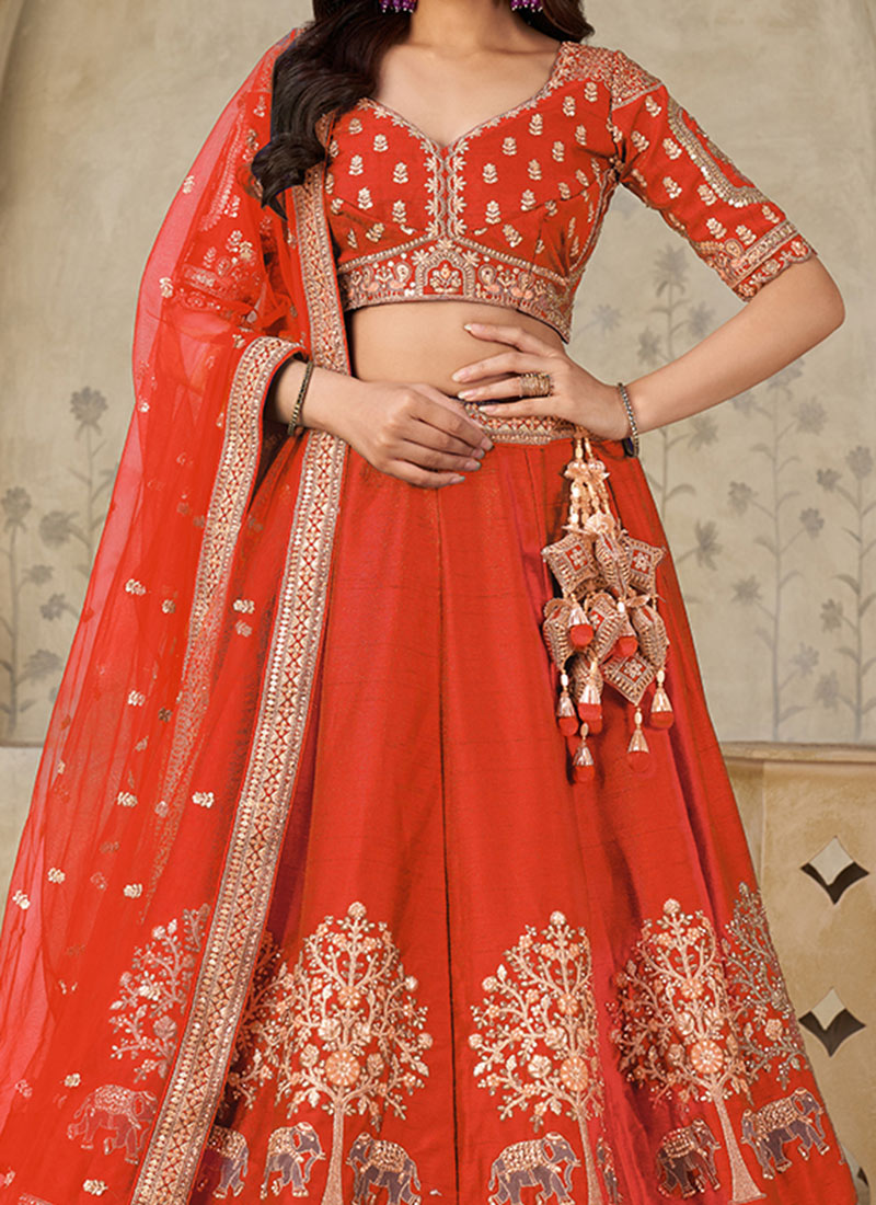 Buy Latest Rust Lehenga Choli Online Collections -Cbazaar