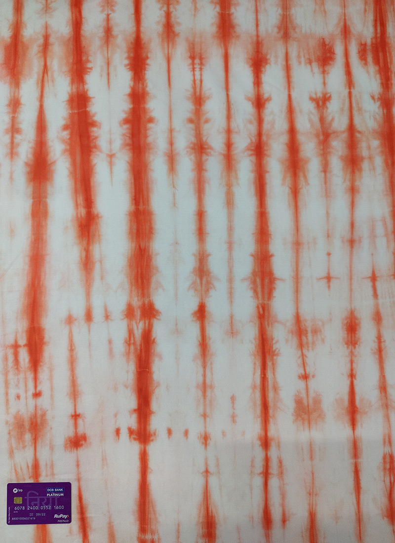 Rust Tie N Dye Pure Satin Fabric